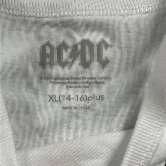 AC/DC White and Pink Tank Top with Lightning Bolts - Picture 6 of 13